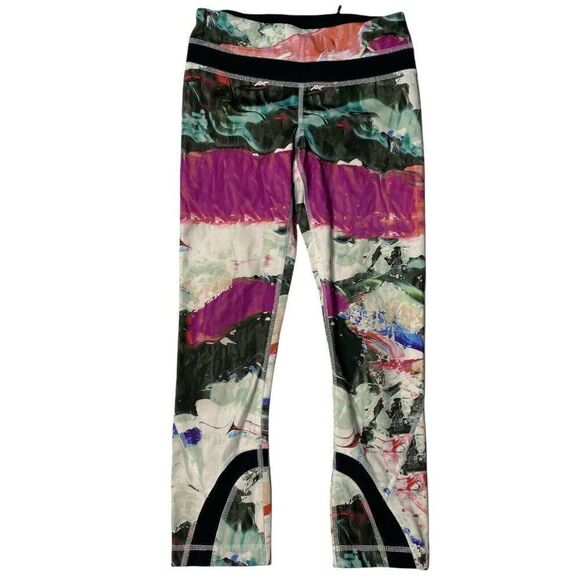 Lululemon Run Inspire Crop Pigment Wave Multi Luxtreme Size 2 21" Inseam - Picture 1 of 9